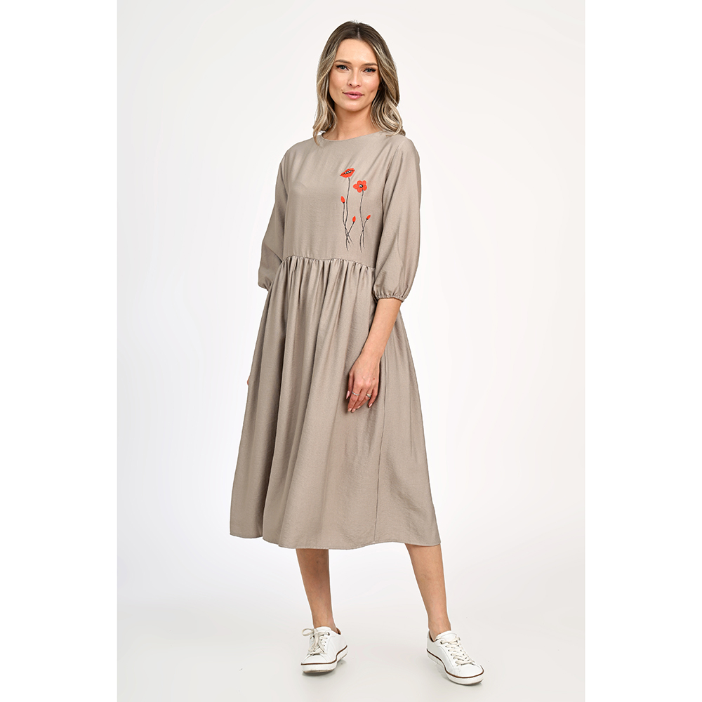 Rochie Dama, Eranthe, Painting V311, cu Pictura Realizata Manual